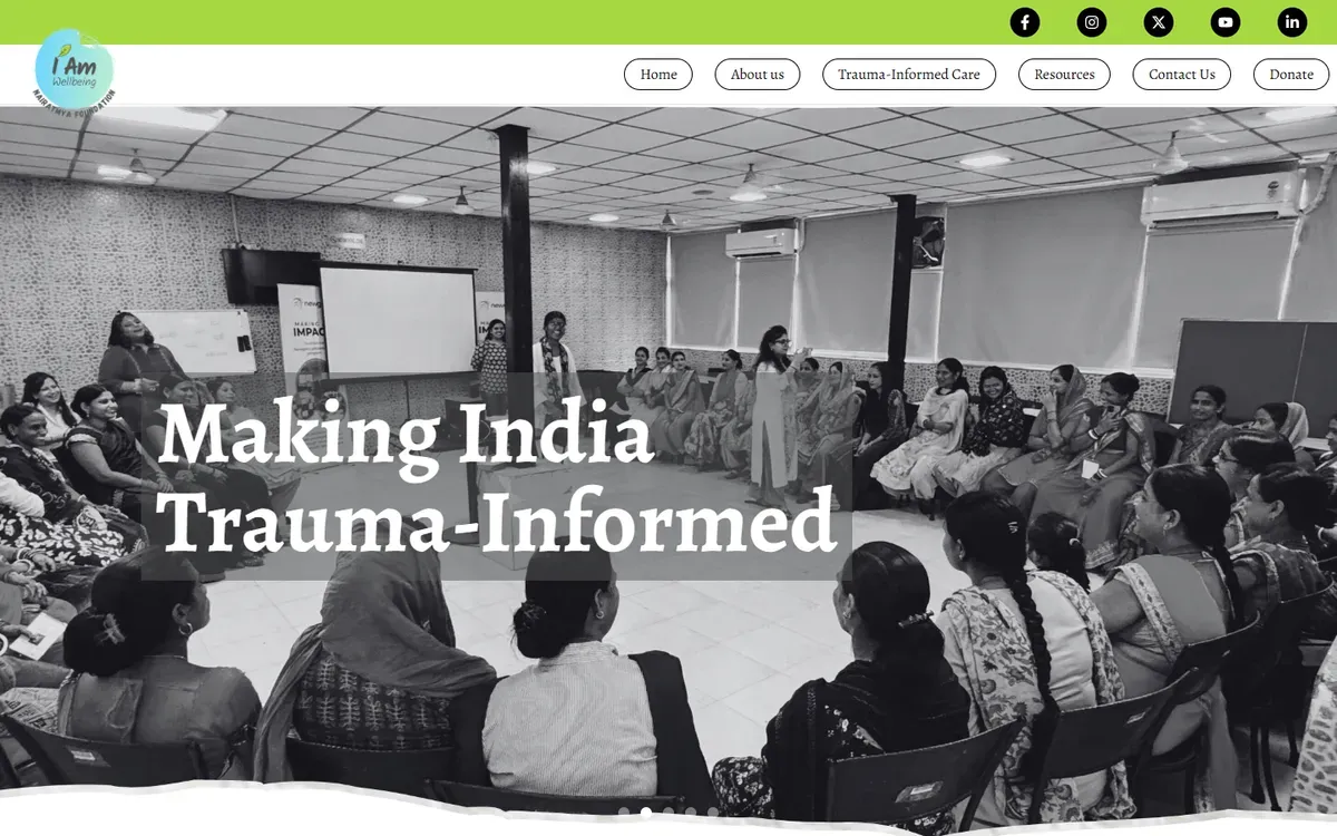 I Am Wellbeing website, home page
