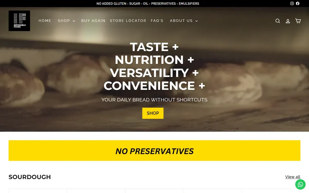 Impossible Foods website, home page