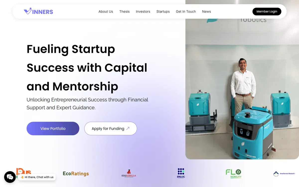 VINNERS website, home page